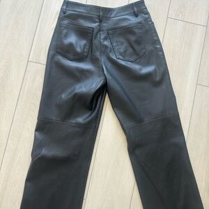 Mango Black Faux Leather pants size 4